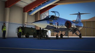 Flying the approach pattern in the F-104 Starfighter at Tonopah in Microsoft Flight Simulator