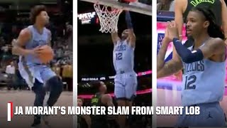 Ja Morant starts DANCING after slamming the lob from Marcus Smart 😱 | NBA on ESPN