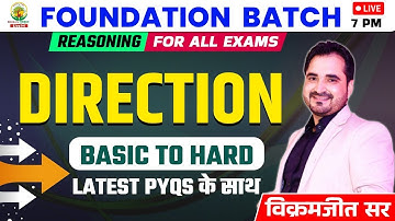 🔴DIRECTION || FOUNDATION BATCH ||REASONING By - VIKRAMJEET SIR  #rankersgurukul #direction