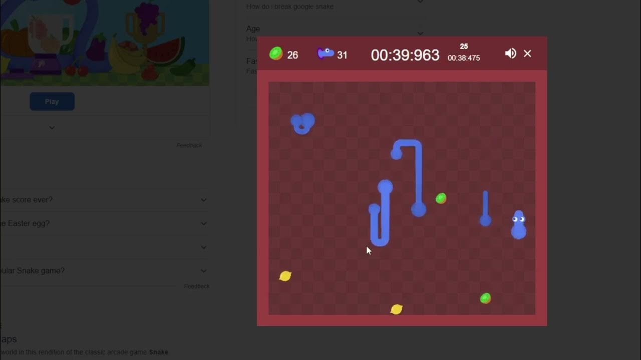 197th place on Google Snake Game : r/speedrun
