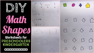 DIY Math Shapes worksheets for kindergarten preschool LKG UKG |  #shorts #1minworksheet #homeschool