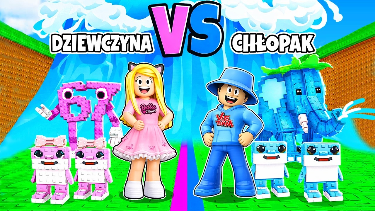 DZIEWCZĘCE vs CHŁOPIĘCE BRAINROTY w Escape Tsunami for Brainrots 😁