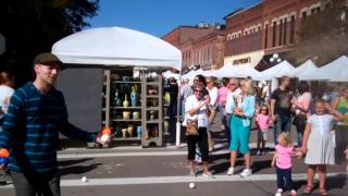 Jared the Juggler performs at the Fall Festival of the Arts