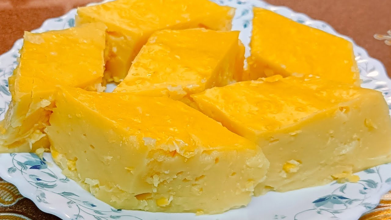 PUDING KASTARD JAGUNG LEMAK BERKRIM SUKATAN MUDAH DENGAN TIN JAGUNG SAHAJA 