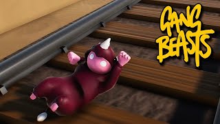 GANG BEASTS - The Train Tracks Hurt!!! [Melee] - Xbox One Gameplay