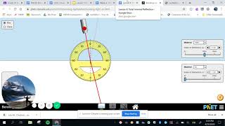 Grade 10 Lesson 8: Total Internal Reflection- Phet Instructions