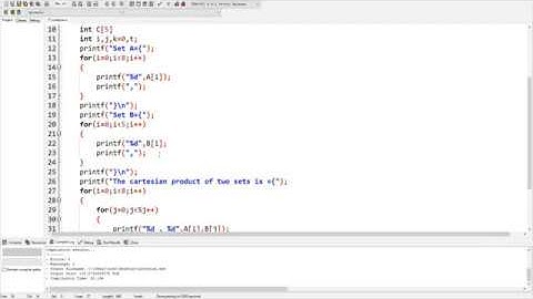 program to find cartesian product in C