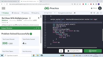 Rat Maze With Multiple Jumps |Explain with Example | C++ | GFG PotD 02-06-2022