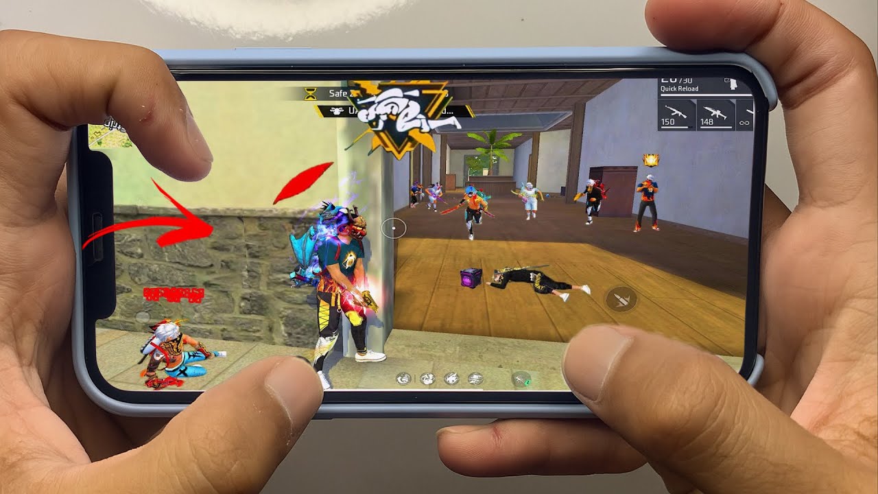 IPHONE 11⚡️HANDCAME SOLO VS SQUAD FREE FIRE GAMEPLAY🔥