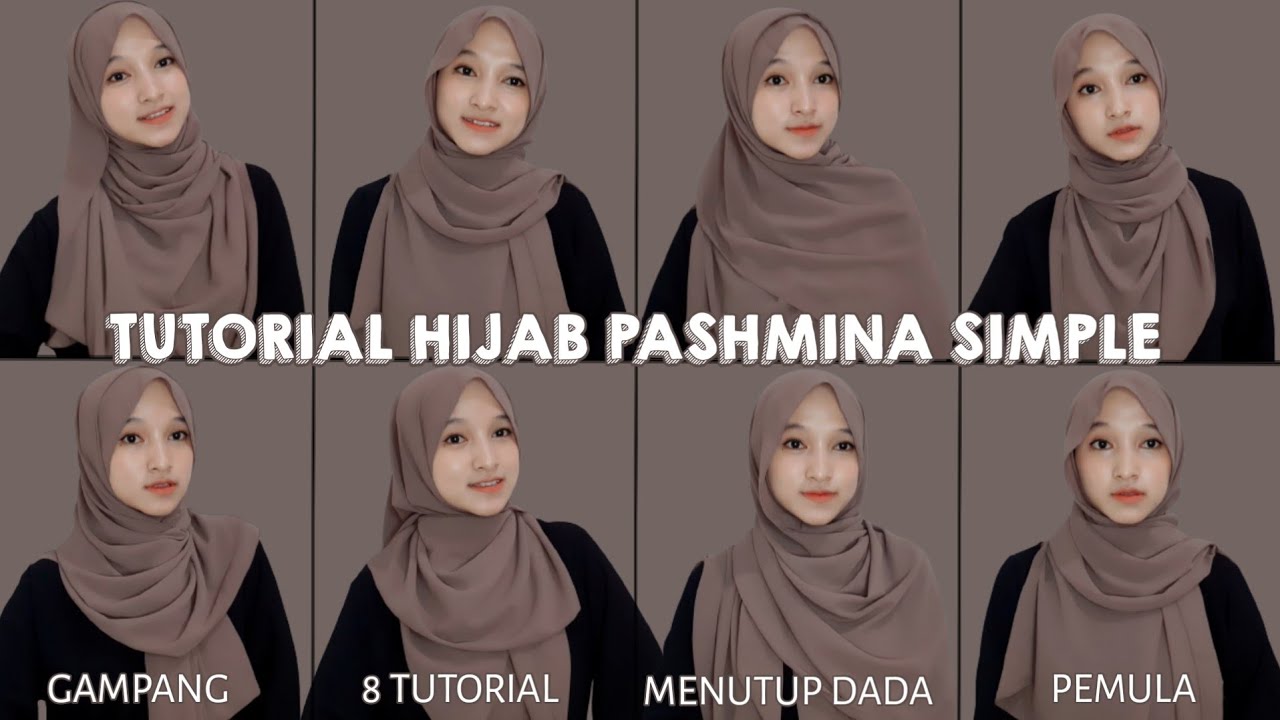 8 TUTORIAL PASHMINA COCOK UNTUK DRESS/GAMIS | Untuk Pemula Gampang Banget| Tutut Arinda Herawati