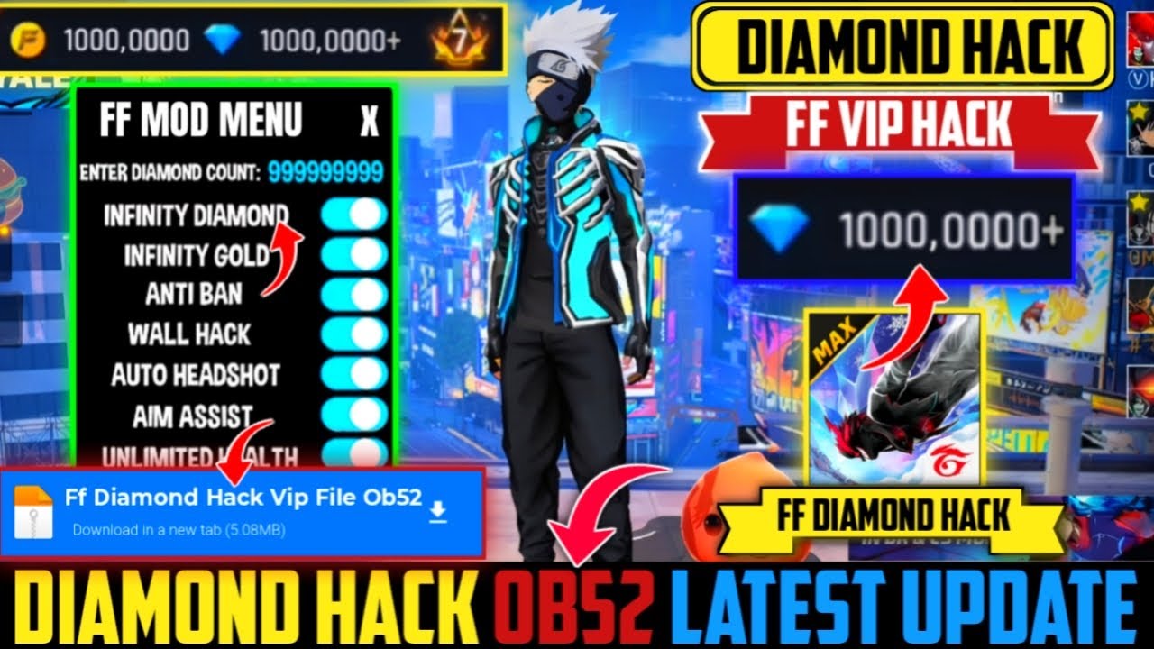 Free Fire Diamond Hack | OB52 | Mod Menu Apk Free Fire | Free Diamonds in Free Fire | Free Fire Hack