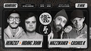 Heinz87 & Hiding John vs Mazzikaner & Cashus K ⎪ Rap Battle @ Hamburg ⎪ DLTLLY