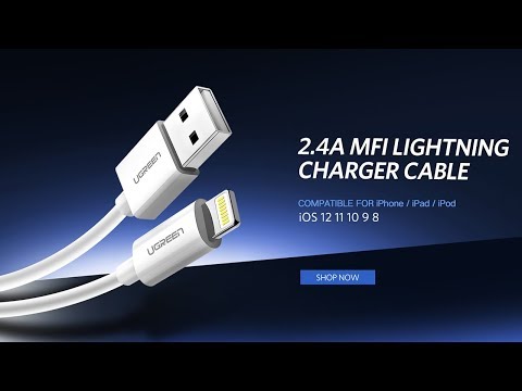 รีวิว สายชาร์จไอโฟน Ugreen MFi Lightning to USB Cable for iPhone X 8 7 6 5 Fast Charging