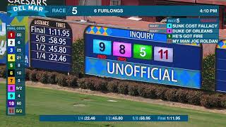 Sunk Cost Fallacy wins race 5 at Del Mar 7/24/26