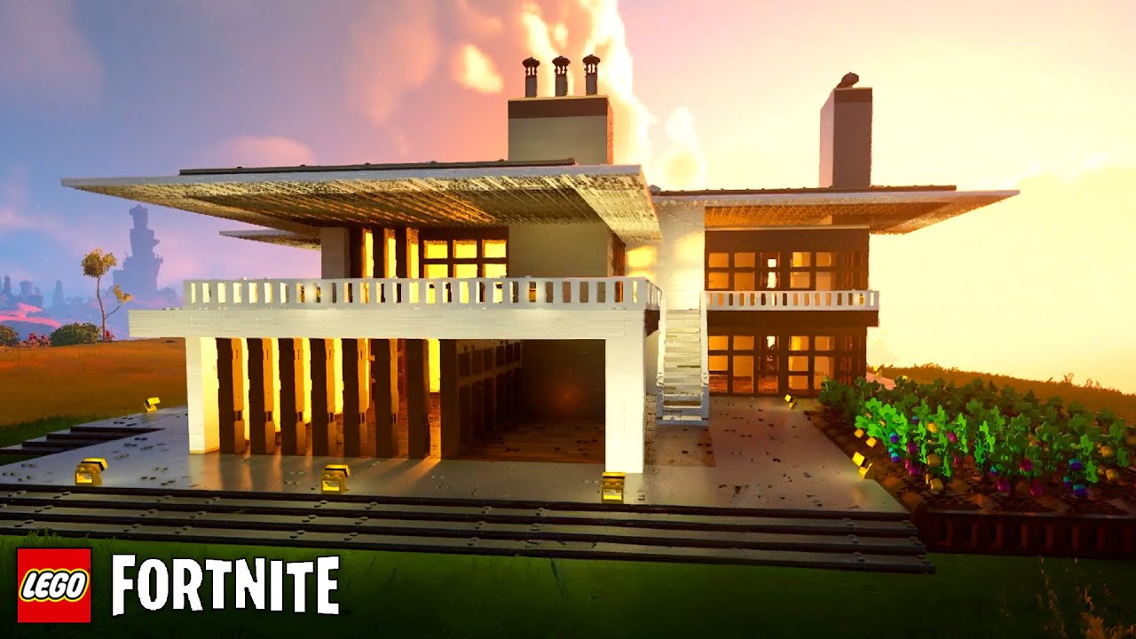 LEGO Fortnite Tutorial: Real Modern House Build Step-by-Step inspired ...