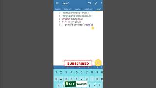 emoji printing in pydroid| python3