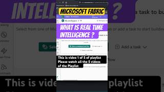 What Is Real Time Intelligence A Quick Intro This Is Video 1 Of 5 Of The Playlist Ms Fabric