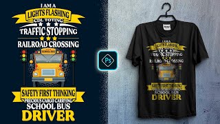 School Bus Driver T-Shirt | Advanced T-Shirt Design | Adobe Photoshop T Shirt Design Tutorial screenshot 2