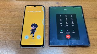 Samsung Galaxy Z Fold 2 vs Samsung A23 Incoming Call vs Outgoing Call Over the Horizon