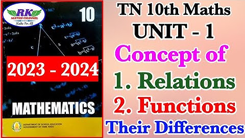TN 10th Maths|Concept of Relations and Functions|Differences|Very Useful