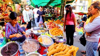 Cambodia Street Food @Phnom Penh Market - Dessert, Donut, Egg Cake, Seafood, Fish, Fruit, & More