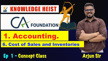 #1 Cost of Sales and Inventories ┃Ep 1┃Chapter 6┃Accounting┃CA Foundation┃ICAN┃CA┃Arjun Sir