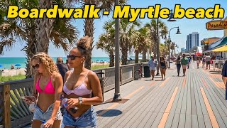 Myrtle Beach Boardwalk walk Busy weekend 2023 Resimi