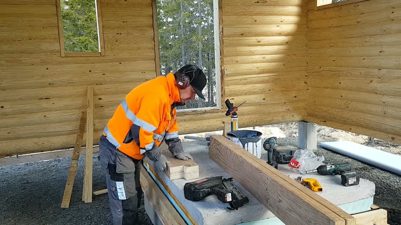 Hirsirakentaminen: Mökinlattian tekoa. Tilaa kanava! Subscribe👍