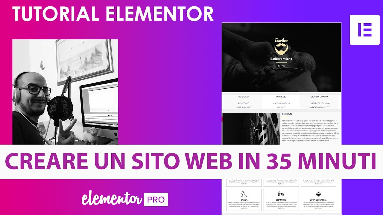 Come creare un sito web in trentacinque minuti con Elementor pro - YouTube