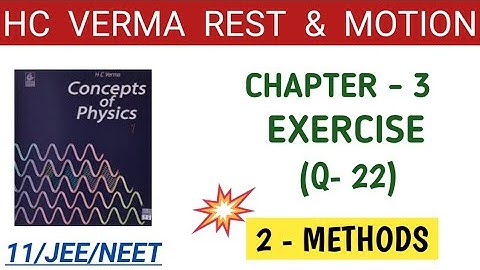 HC VERMA CHAPTER 3 QUESTION 22 I REST & MOTION EXERCISE I HC VERMA PART 1 SOLUTION KINEMATICS