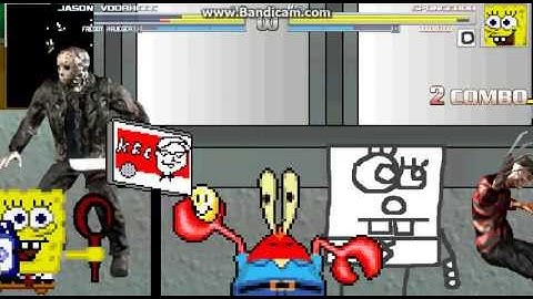 M.U.G.E.N : Jason Voorhies and Freddy Kruegar vs Spongebob and Doodlebob