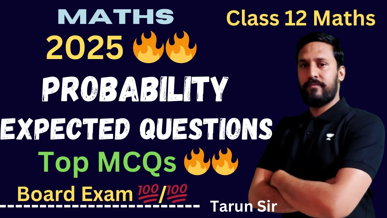 Class 12 Math | Probability | Top MCQs | Board Exam 2025 - YouTube
