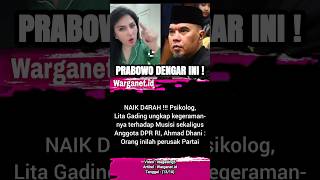 Psikolog, Lita Gading semprot Ahmad Dhani. 14/10 #litagading #ahmaddhani #gerindra #dewa19 #dprri