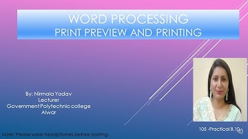 105(Practical-8.10)Printing and Print Preview (By: Nirmala Yadav Lecturer GPC Alwar)