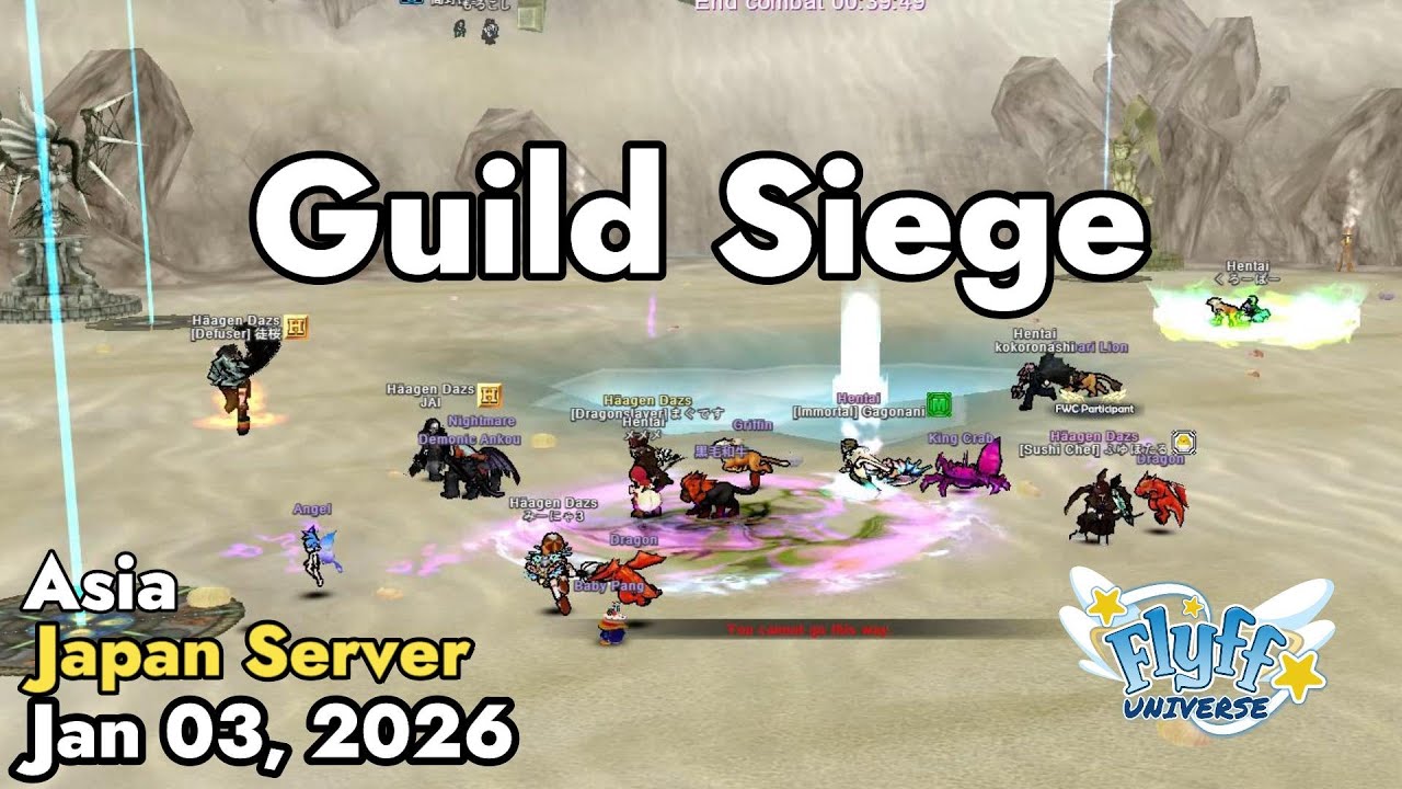 Flyff Guild Guild Siege (Japan Server) January 03, 2026 | Flyff Universe - YouTube