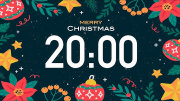 20 Minute Christmas Timer 🔕 No Music (4K) ☃️ - with Alarm Sound
