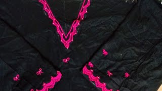 #simple and beautiful design #bow look #machine embroidery #embroidry thread 🧵