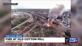 Crews respond to brush fire near historic Anderson textile mill
