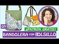 BOLSO BANDOLERA con BOLSILLO | FÁCIL (Patrón gratis)