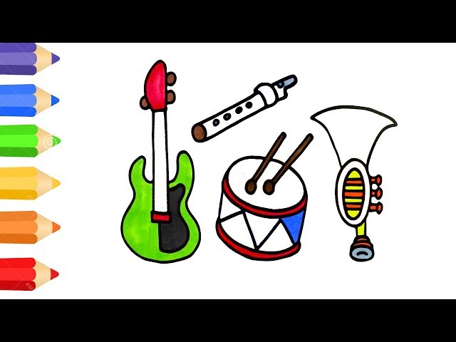 Hand drawn set of Music doodle. musical instruments in sketch style. Vector  illustration isolated on white background 11731488 Vector Art at Vecteezy