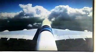 Malaysia Airlines A380 take-off. Tail camera view