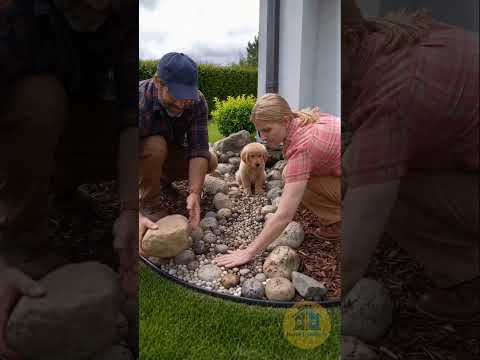 From Muddy <strong>Mess</strong> to Clean Yard — This Dry Creek Bed Did the Trick! 🌧️🌿 #DIY