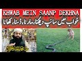 Khwab Mein Saanp Dekhna Ki Tabeer خواب میں سانپ دیکھنا Snake In Dream Meaning Mufti Saeed Saadi 