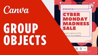 Group, ungroup, and select multiple elements in Canva - Graphic Design Tutorial