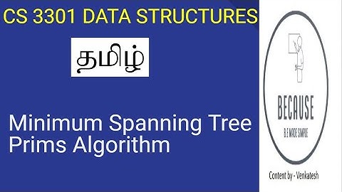 4.1.2 Minimum Spanning Tree using Prims Algorithm in Tamil