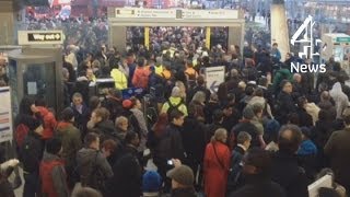 Tube strike: overcrowding at Stratford station