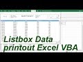 Listbox data Printout Userform Excel VBA