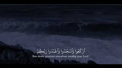 يَا أَيُّهَا الَّذِينَ آمَنُوا ارْكَعُوا وَاسْجُدُوا سورة : الحج .