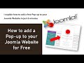 How to Create a Popup in Joomla for Free