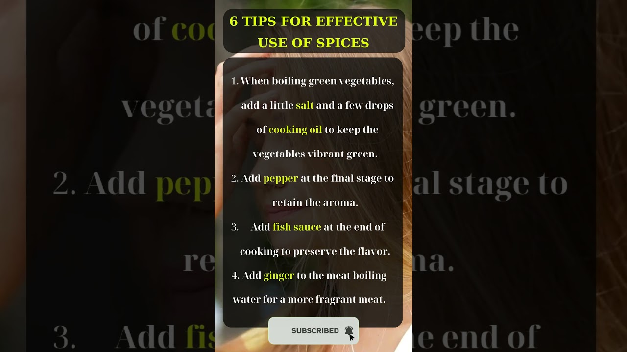 6 Cooking Spice Tips Cooking Secrets, Flavorful Meals, Kitchen Hacks, Cooking Tips,Delicious Recipes